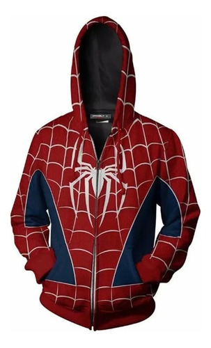 Sudadera Con Capucha Cremallera Ps4 Spiderman 3d Impreso