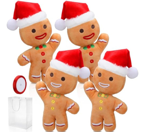 Shappy 4 Pcs 8 Inch Christmas Plush Stuffed Animal