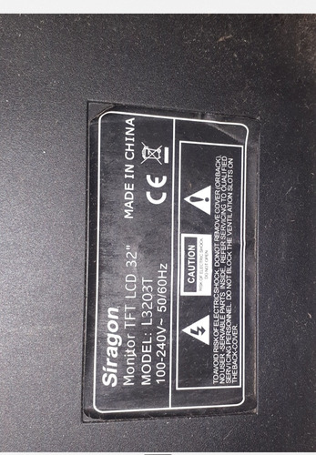 Televisor Lcd Siragon 32 Para Reparar. (Usado)