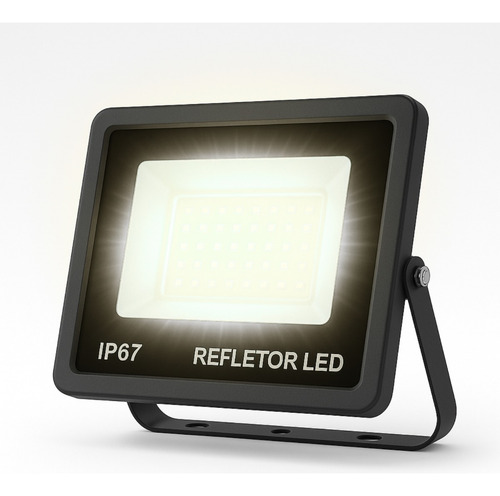 Kit 2 Refletor Led 300w Ip67 Potência Para Fachadas Preto Branco-frio