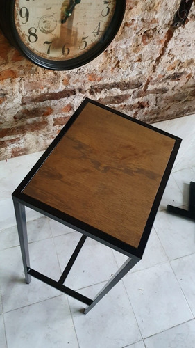 Imagen 4 de 4 de Mesa Barra Bar Industrial 50x40x105 Hierro Y Madera Cerveza