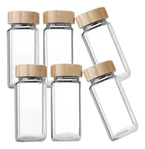 Comprar Especiero Frasco De Vidrio Condimentos Tapa Bambú Cocina X6