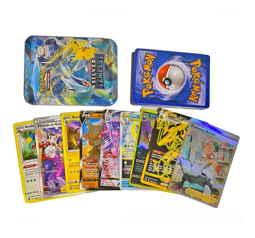 Cartas Pokemon Estuche Metalico X40 Cartas Aleatorias