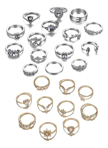 47pcs Knuckle Rings Set Set Women Teen Girls Bohemian Stacki