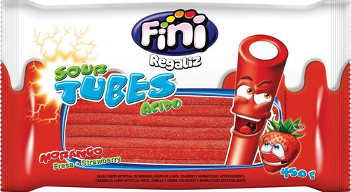  Tubes Regaliz Frutilla Acido Fini X450g