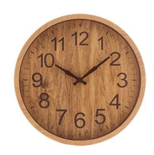 Relógio Estilo Madeira De Parede 25 Cm Rustico Wood 1539
