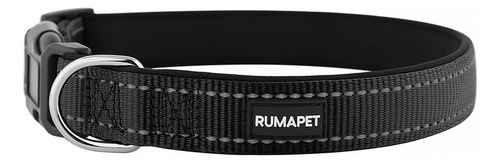 Collar Reflectivo Ajustable Rumapet Para Perros Reforzado Negro Rumapet Chico
