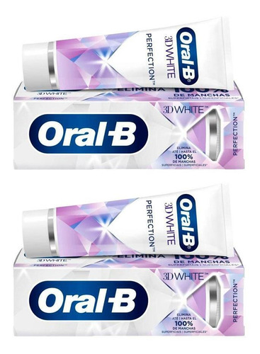 Kit 2 Pasta De Dentes Oral-b 3d White Perfection 102 G