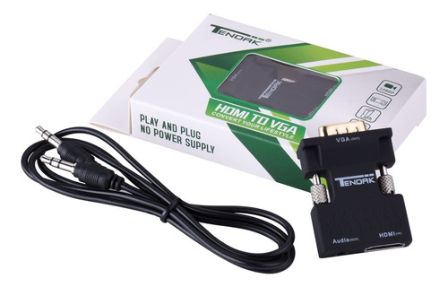 Tendak - Adaptador De Hdmi A Vga Macho Hembra 1080p Con C...