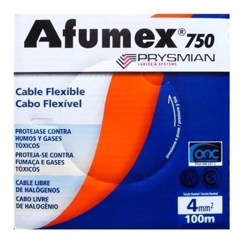 Cable Unipolar Afumex 4mm 100mts.