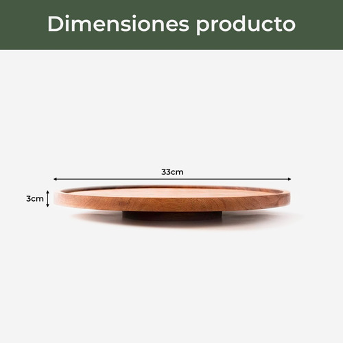 Organizador Giratorio Lazy Susan Acacia Despensa Mesa Cocina