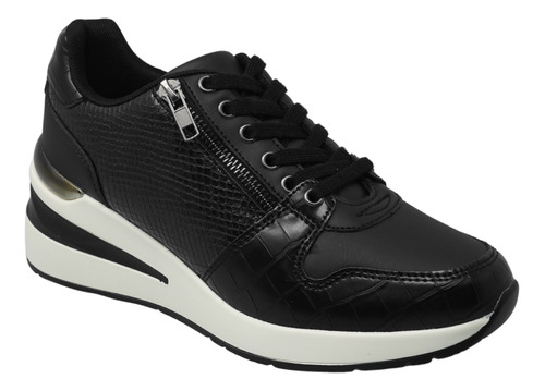 Tenis Negros Con Plataforma Zapatos Mujer Via Uno 231249