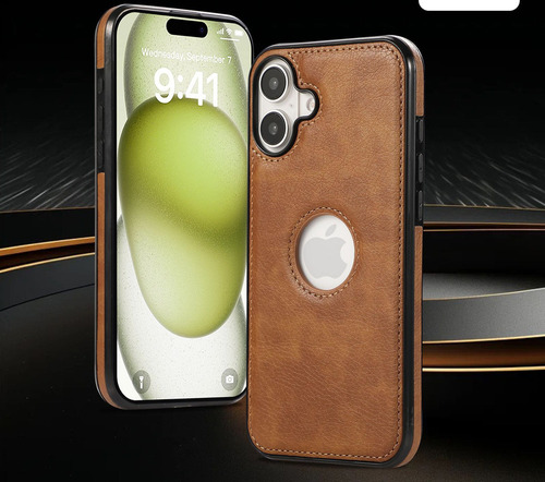 Small Size Funda For iPhone 16, 16 Plus, 16 Pro, 16 Pro Max Cuero De Lujo
