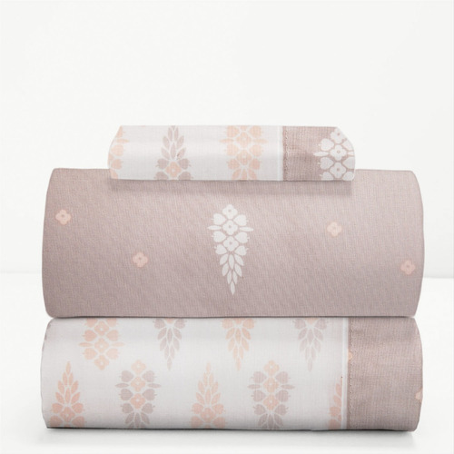 Sábanas King Arredo Algodón Peinado Estampas Florales Color Gris cemento Diseño de la tela Arreglo Floral
