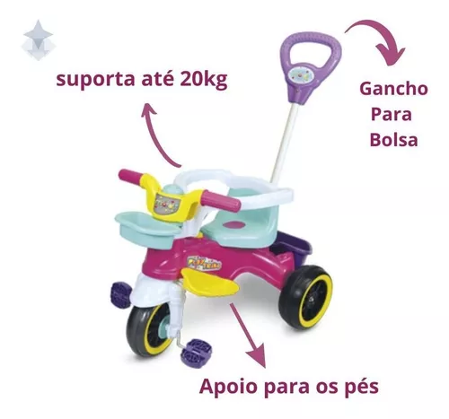 Triciclo Infantil Menina E Menino Velotrol Carrinho Passeio