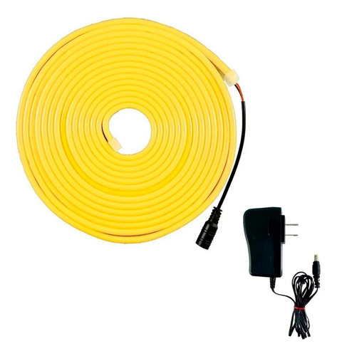 Tira Neon 5mt Seccionable Con Adaptador 110v Elige Color Mg Luz Amarillo