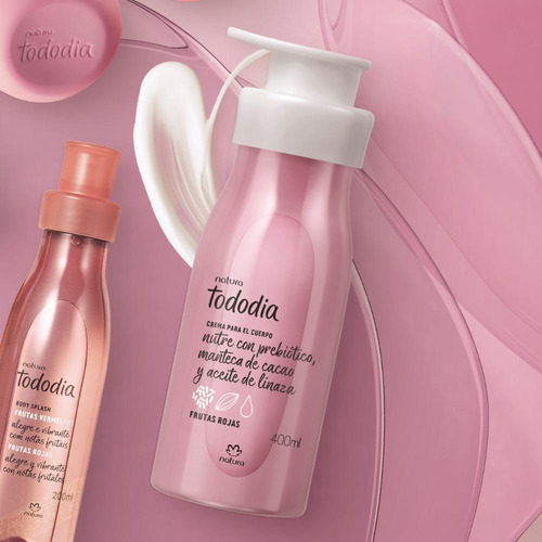 Crema Para El Cuerpo Natura Tododia Frutas Rojas nutritiva 400 Ml