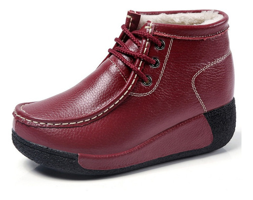 Botas De Piel De Vaca Big Yards Plus Velvet Inside High Para