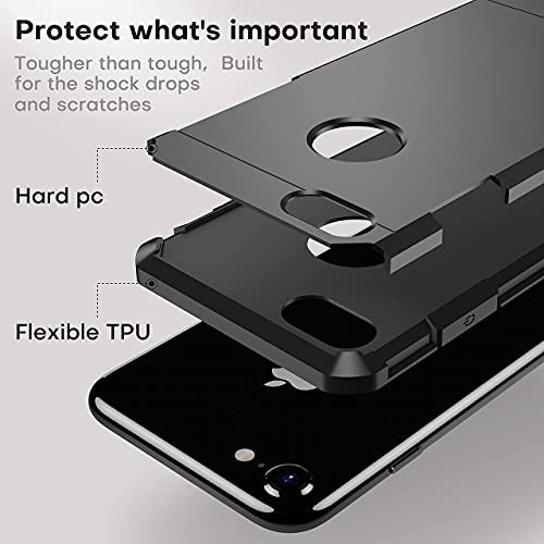 Funda Para iPhone 7 iPhone 8 Gun Negro 4.7 PuLG Dual Layer P