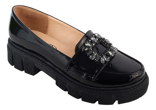 Zapatos Flats Vestir Negro Comodo Elegantes Charol 212-cn