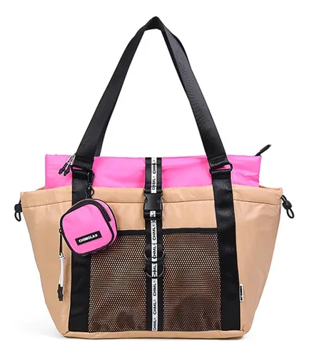 Cartera Chimola Tote Mix And Fun Camel Pink 9053 Env o gratis