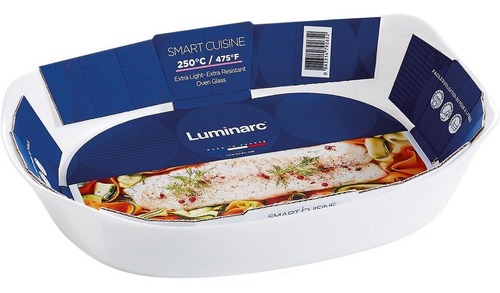 Luminarc Smart Cuisine Assadeira 1,8l Vidro Temperado Branco