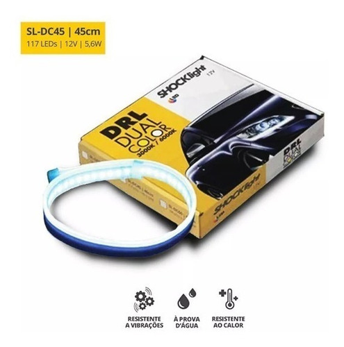 Par Fita Barra Led Drl 45cm Vw Up Tsi Com Seta Lanterna