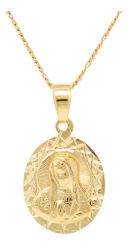 Collar Virgen De Guadalupe Chapa De Oro 22k Regalo Mamá Pare