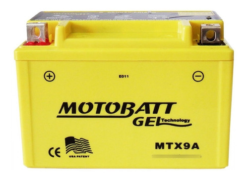 Imagem 1 de 1 de Bateria Para Moto Motobatt Gel 12v 9ah (yuasa Ytx9-bs) Mtx9a
