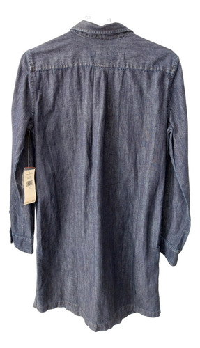 Vestido Camisero Jean Ralph Lauren Bolsillos Cordon Talle M