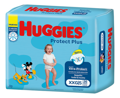 Pañales Huggies Protect Plus Xxg X 26 Un