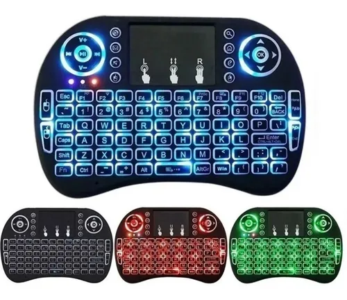 Mini Teclado Control Inalámbrico Android Smart Tv Iluminado