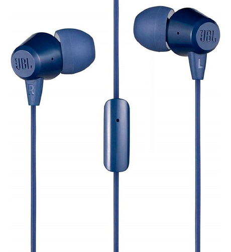 Audífono Jbl C50hi Con Micrófono Bass Sound Azul