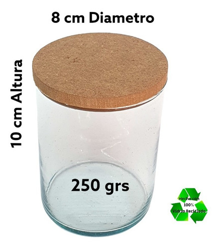 Imagen 3 de 6 de Frascos/ Cilindros 8x10cm (250gr) P/ Velas C/ Tapa Mdf 25pz