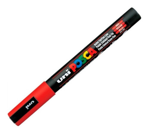 Marcador Uni Posca Pc-3m Color Rojo Punto Fino Rotulador