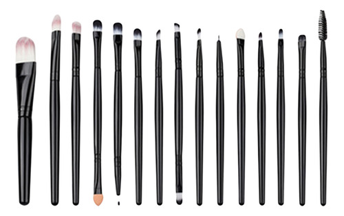 Set De Brochas De Maquillaje Black Pro Eye, 15 Unidades, Bas