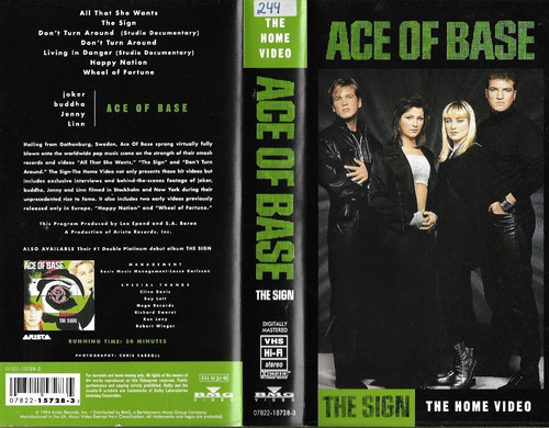 Ace Of Base The Sign The Home Video Vhs Original