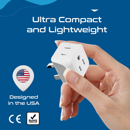 Adaptador De Enchufe De Viaje Ceptics Uk Tipo G Us To Uk, Pa
