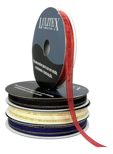 Fita De Cetim Lux Gold Lulitex 10mm Rolo Com 10 Metros Cor Marinho 13