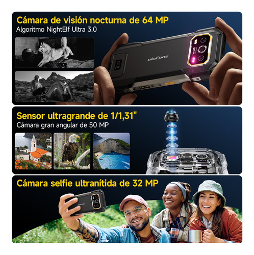 Celular Ulefone Armor 27t Pro Thermal Imaging Dual Sim 5g Rugged Phone 12+12gb 256gb 10600mah Batería 50mp+64mp Cámara De Visión Nocturna Smartphone