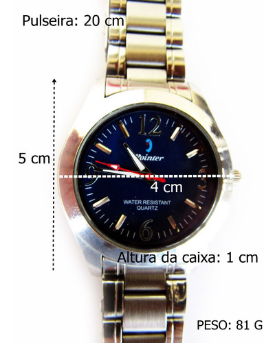 Relógio Pointer Pulseira De Metal Masculino