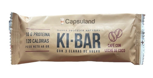 Imagen 1 de 1 de Ki Bar Barrita Proteica Cafe Y Leche De Coco + 3 Claras 40g