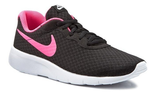 Nike Tanjun Negro/rosado Para Niñas Original