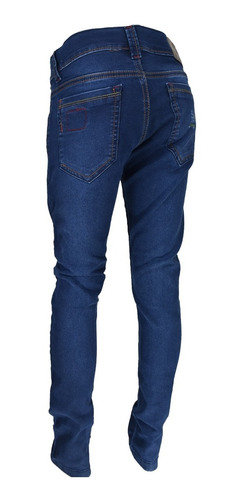 Imagen 2 de 4 de Pantalon Niño Azul Jean Chupin Elastizado Talle 4-16