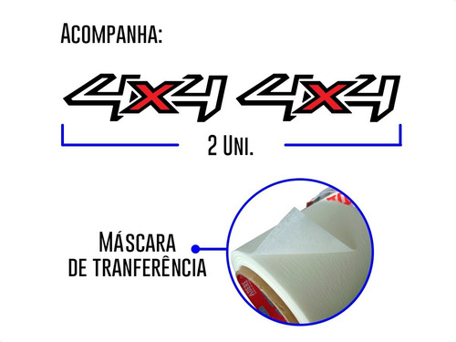 Imagem 5 de 5 de Kit Adesivo Lateral 4x4 Ranger 2014 2015 2016 2017 2018 2019