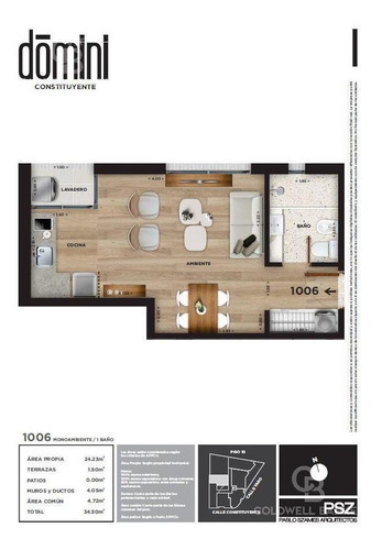 Imagen 2 de 15 de Apartamento Monoambiente En Venta En Cordón