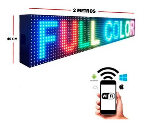 Letrero Led Gigante Programable 2m X 40cm Wifi