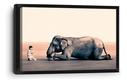 Cuadro Canvas Marco Inglés Elefante Hindu 60x90cm