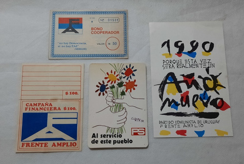 Lote Frente Amplio Almanaque Partid Socialist Bono Pc Postal
