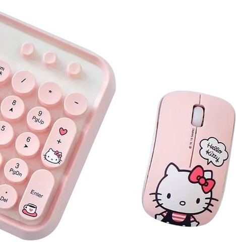 Teclado Bluetooth Inalámbrico Hello Kitty De Kawaii Sanrios Color Hello Kitty Pink